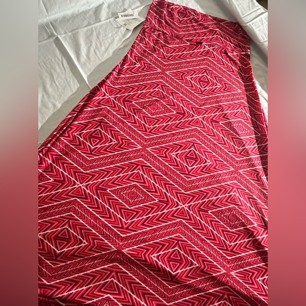 LuLaRoe Pink Geometric Maxi Skirt